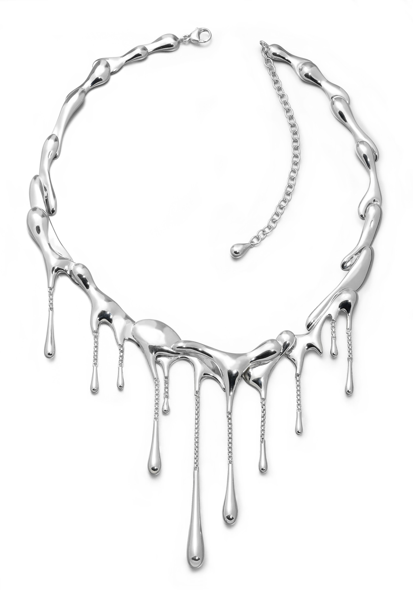 Sterling Silver Drip Statement Necklet by Lucy Quartermaine Reppin