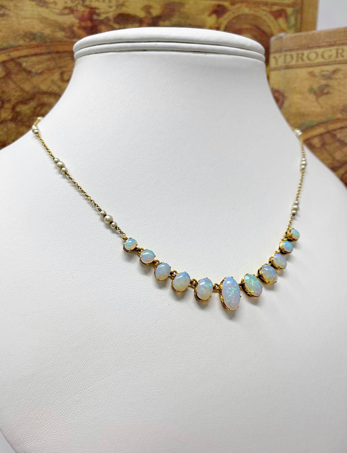 Vintage Opal & Pearl Statement Necklace | Reppin & Jones Jewellers