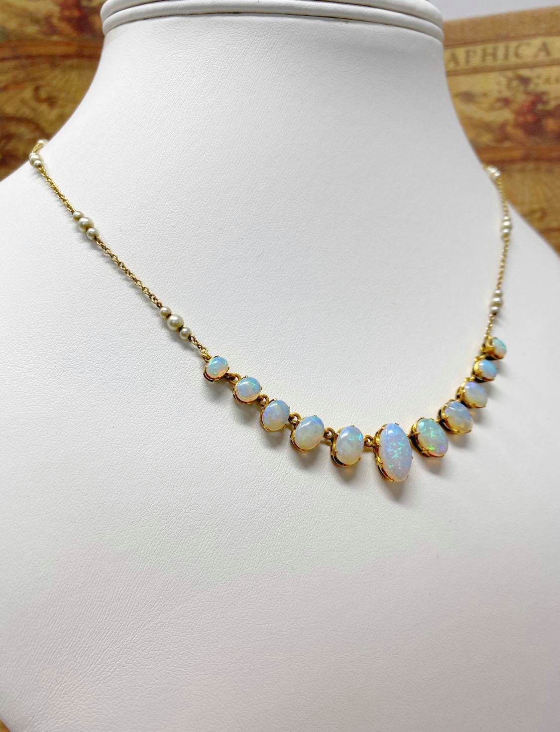 Vintage Opal & Pearl Statement Necklace | Reppin & Jones Jewellers